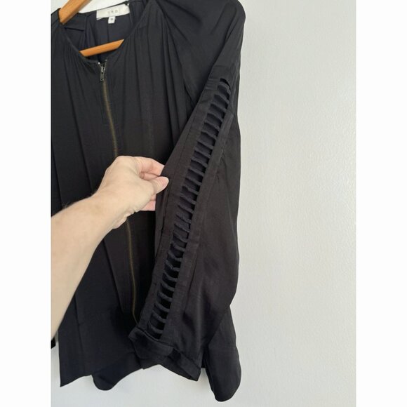 Iro Women’s Iron Blouse Full Zip Size 36 Small Cut Out Sleeve Edgy Quiet Luxury - Picture 6 of 9